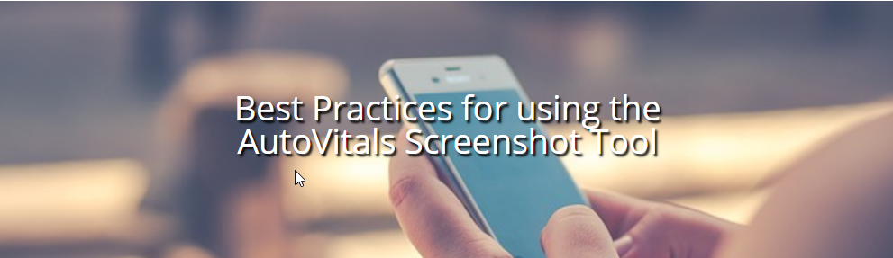 Best Practices for Using the AutoVitals Screenshot Tool