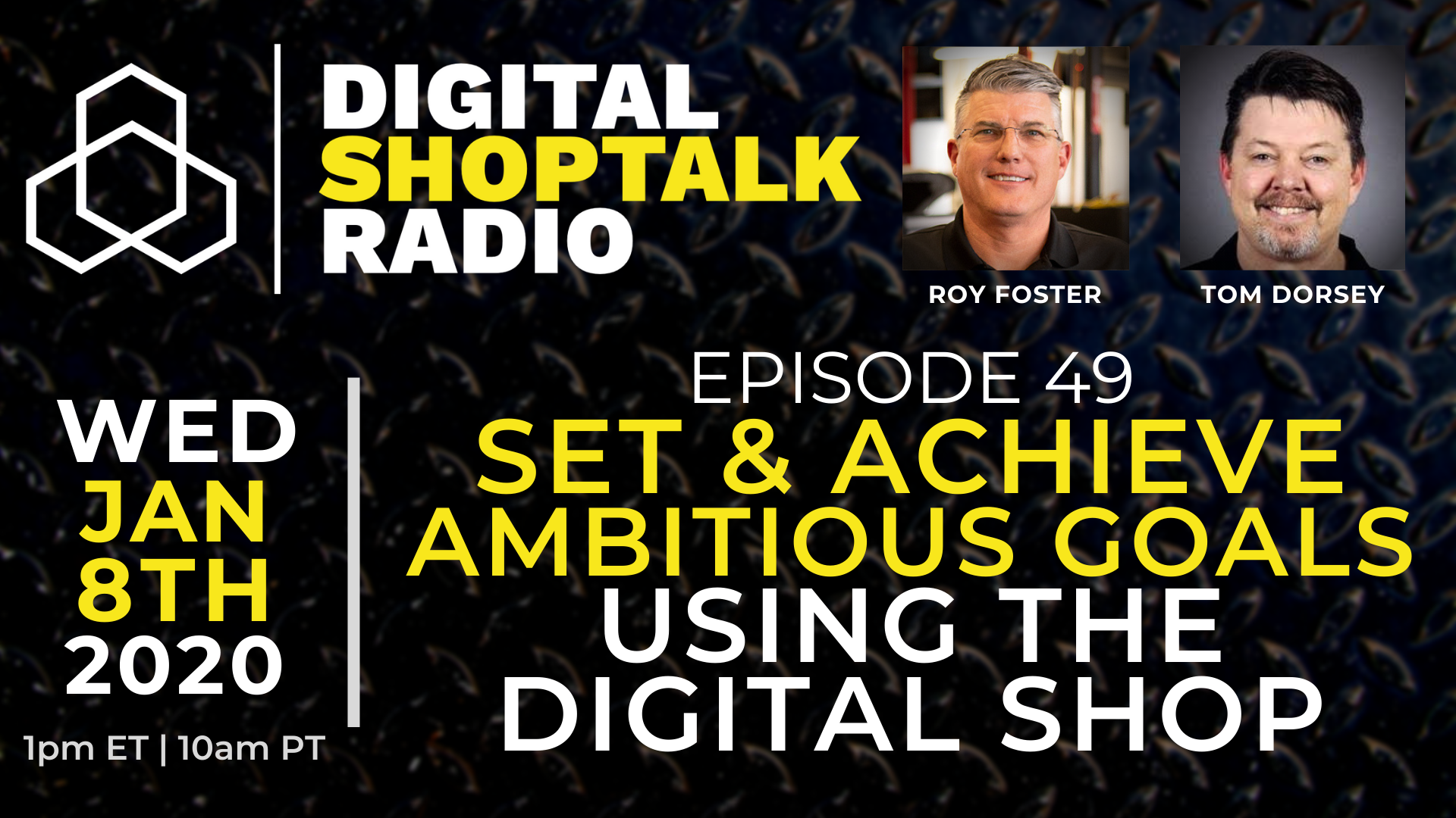 Promotional Graphic Digital Shop Talk Radio Episode 49.