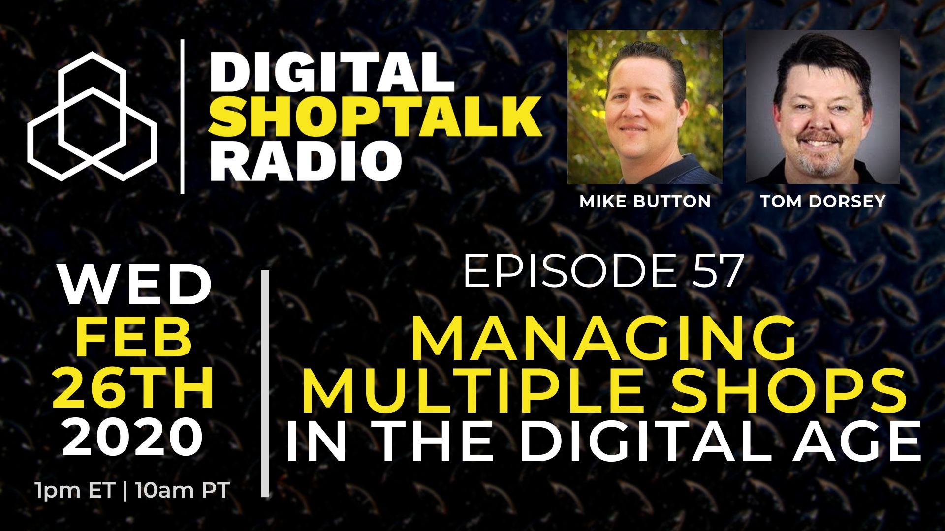 Promotional Graphic Digital Shop Talk Radio Episode 57.