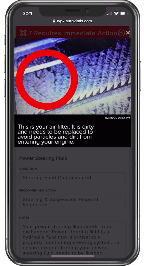InspResultPicture3 Dirty Air Filter Digital Inspection.